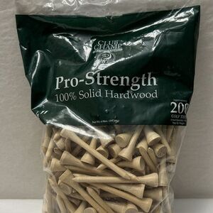 Club Champ Pro-Strength golf tees made of 100% solid hardwood tees sealed pack